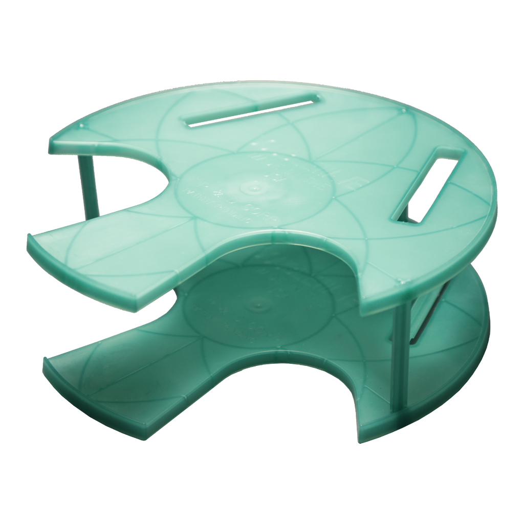 DoubleWave two tiered stand for microwaving two plates at the same time, original size in teal color
