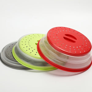 Collapsible Microwave Splatter Cover For Food; Multifunctional Silicone Folding Fresh-keeping Cover; Oil-proof Splash-proof Cover